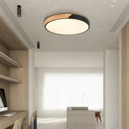Plafonnier LED Design Scandinave - Bois Naturel et Acrylique