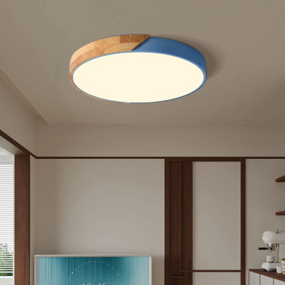 Plafonnier LED Design Scandinave - Bois Naturel et Acrylique