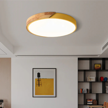Plafonnier LED Design Scandinave - Bois Naturel et Acrylique
