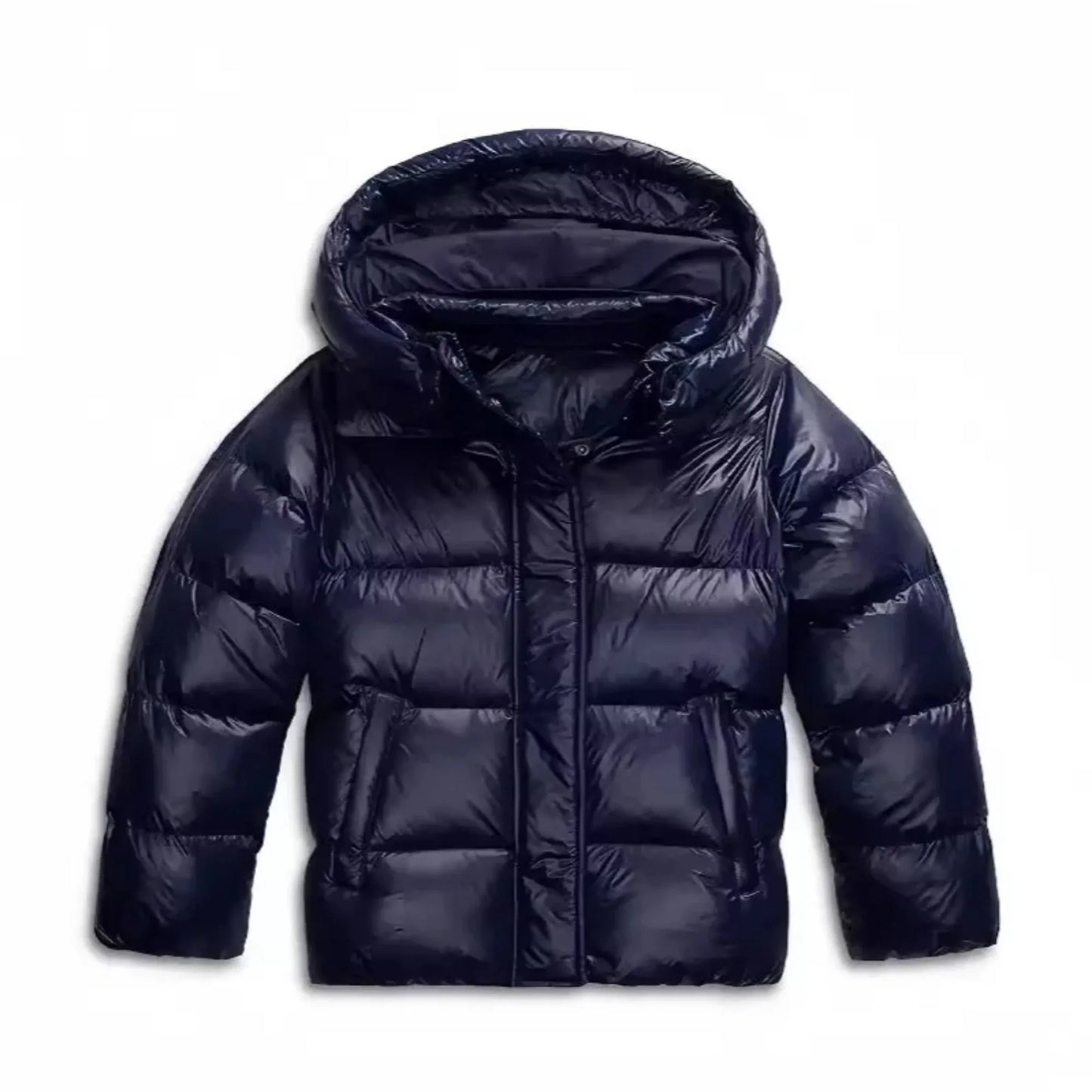 Veste Femme à Capuche Matelassée Brillante Zippée
