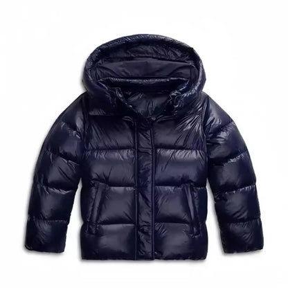 Veste Femme à Capuche Matelassée Brillante Zippée