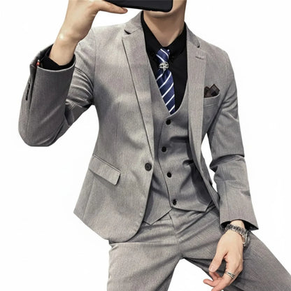 Costume 3 Pièces Homme Veste Cintrée et Gilet
