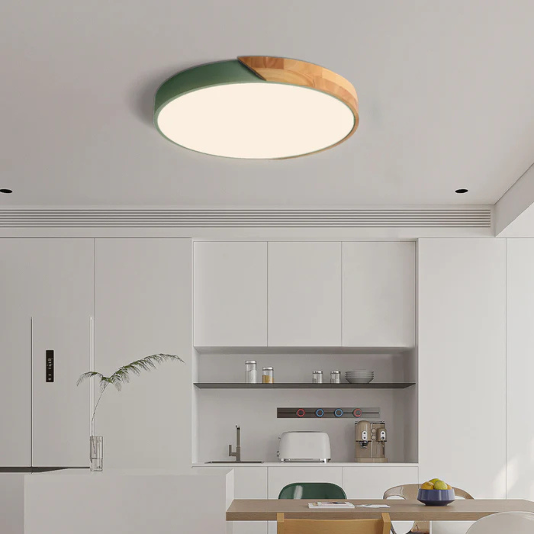 Plafonnier LED Design Scandinave - Bois Naturel et Acrylique