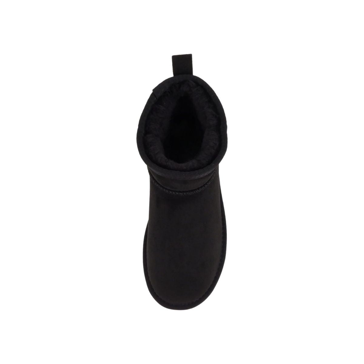 Bottines femme noires fourrées, semelle crantée, style chaud hiver, imitation daim vegan