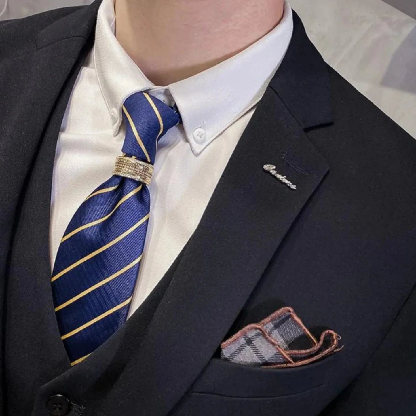 Costume 3 Pièces Homme Veste Cintrée et Gilet