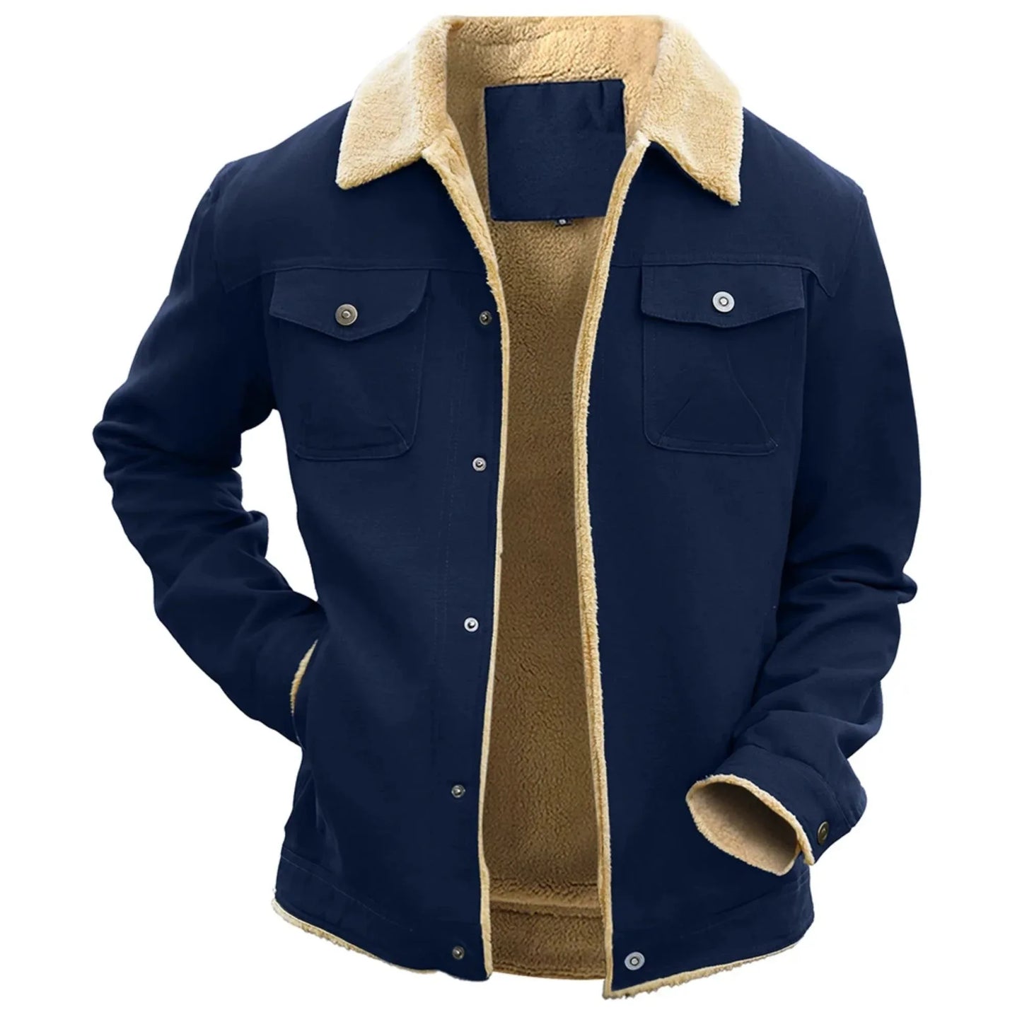 WarmShield - Veste d'hiver doublée sherpa pour homme