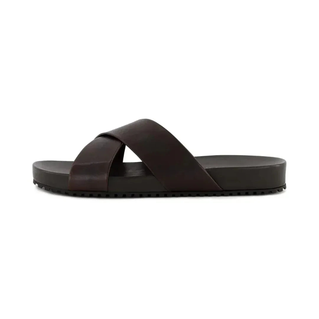 Sandales homme en simili cuir – Modèle à enfiler au style décontracté - FLEZIO