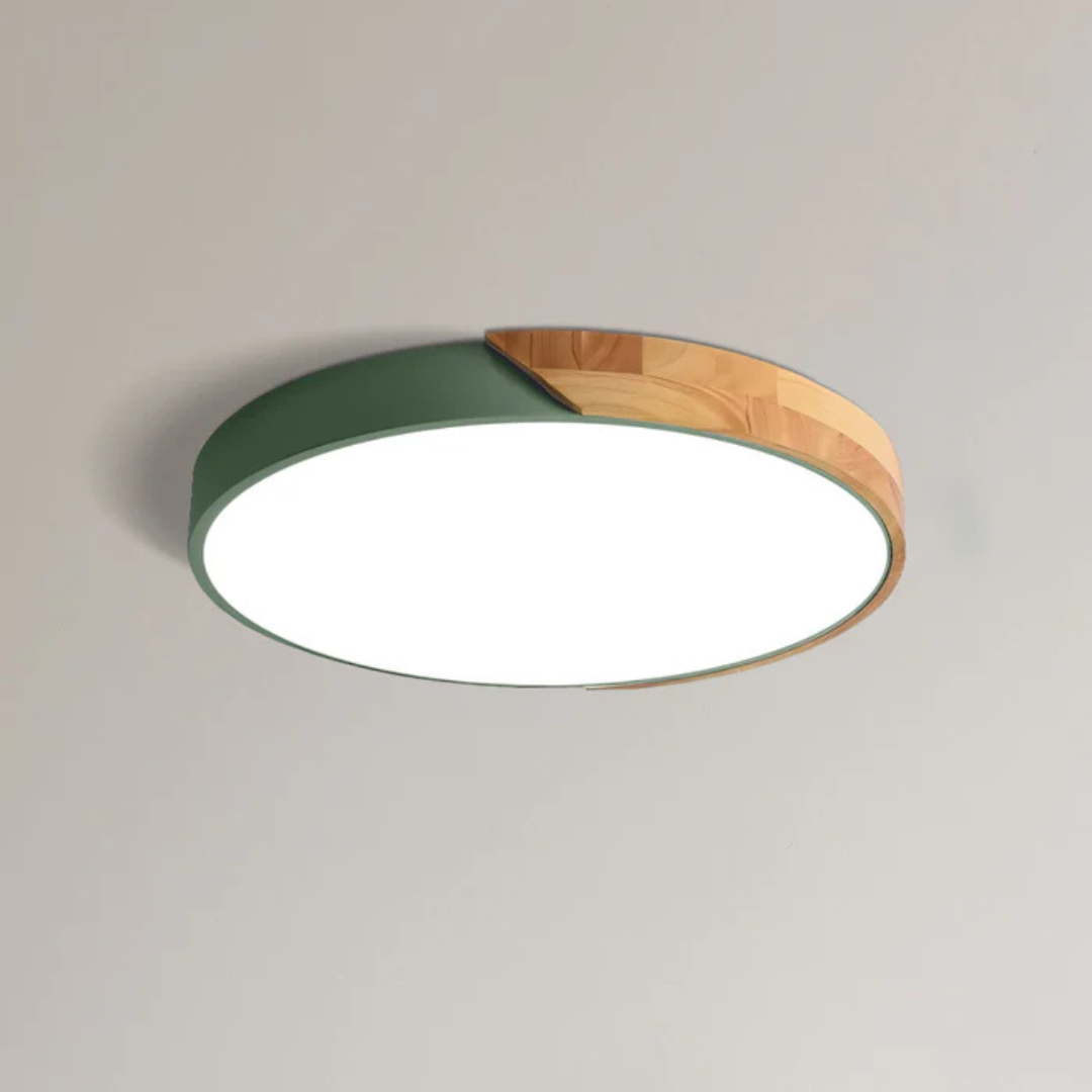Plafonnier LED Design Scandinave - Bois Naturel et Acrylique