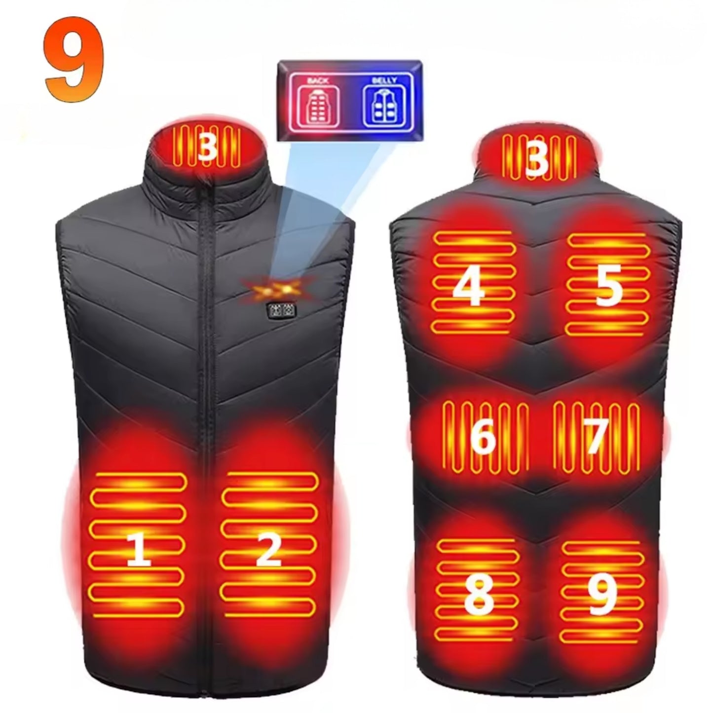 HEATLUX – Veste Auto-Chauffante Mixte à 21 Zones en Coton