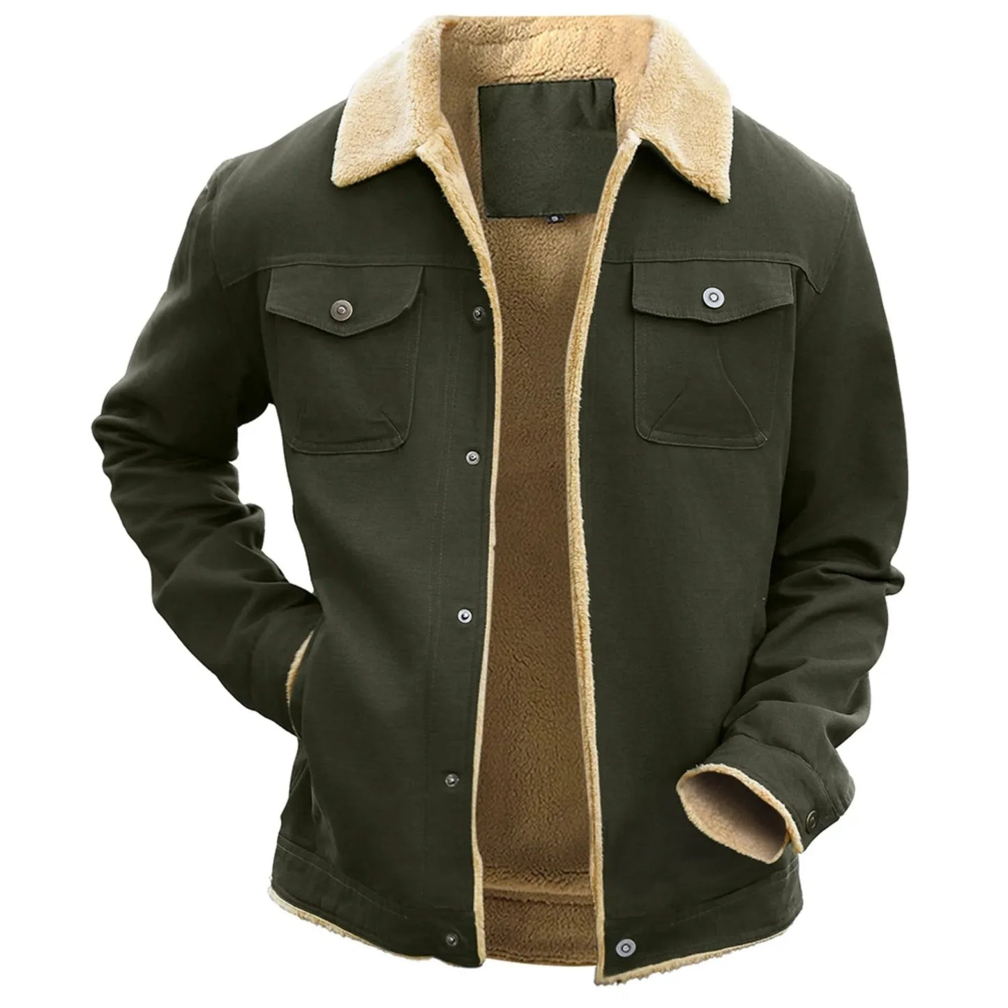 WarmShield - Veste d'hiver doublée sherpa pour homme
