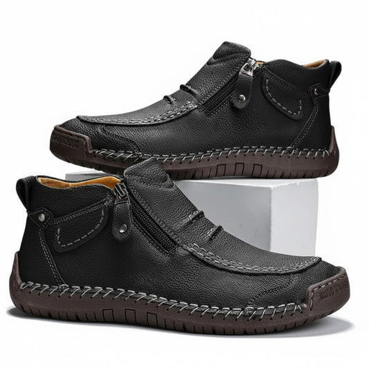 Bottines Cuir Zip Décontractées