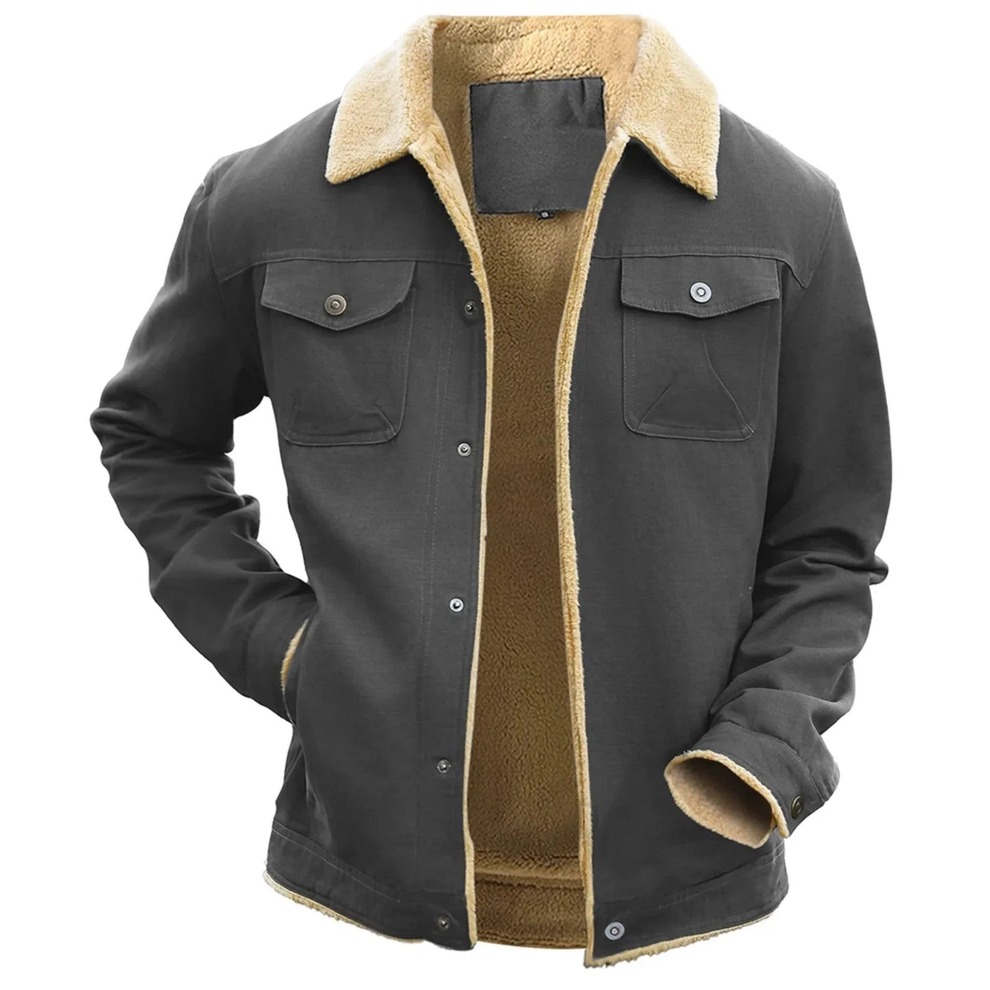 WarmShield - Veste d'hiver doublée sherpa pour homme