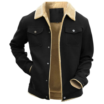 WarmShield - Veste d'hiver doublée sherpa pour homme