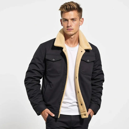 WarmShield - Veste d'hiver doublée sherpa pour homme