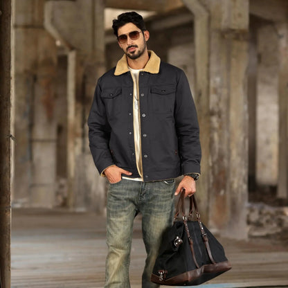 WarmShield - Veste d'hiver doublée sherpa pour homme