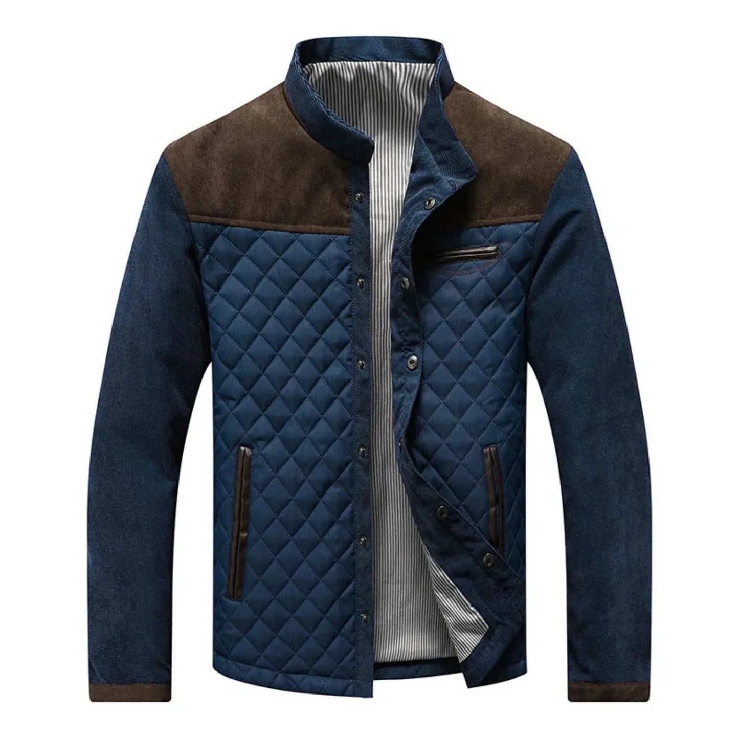 Veste Homme Matelassée Empiècements Suédine