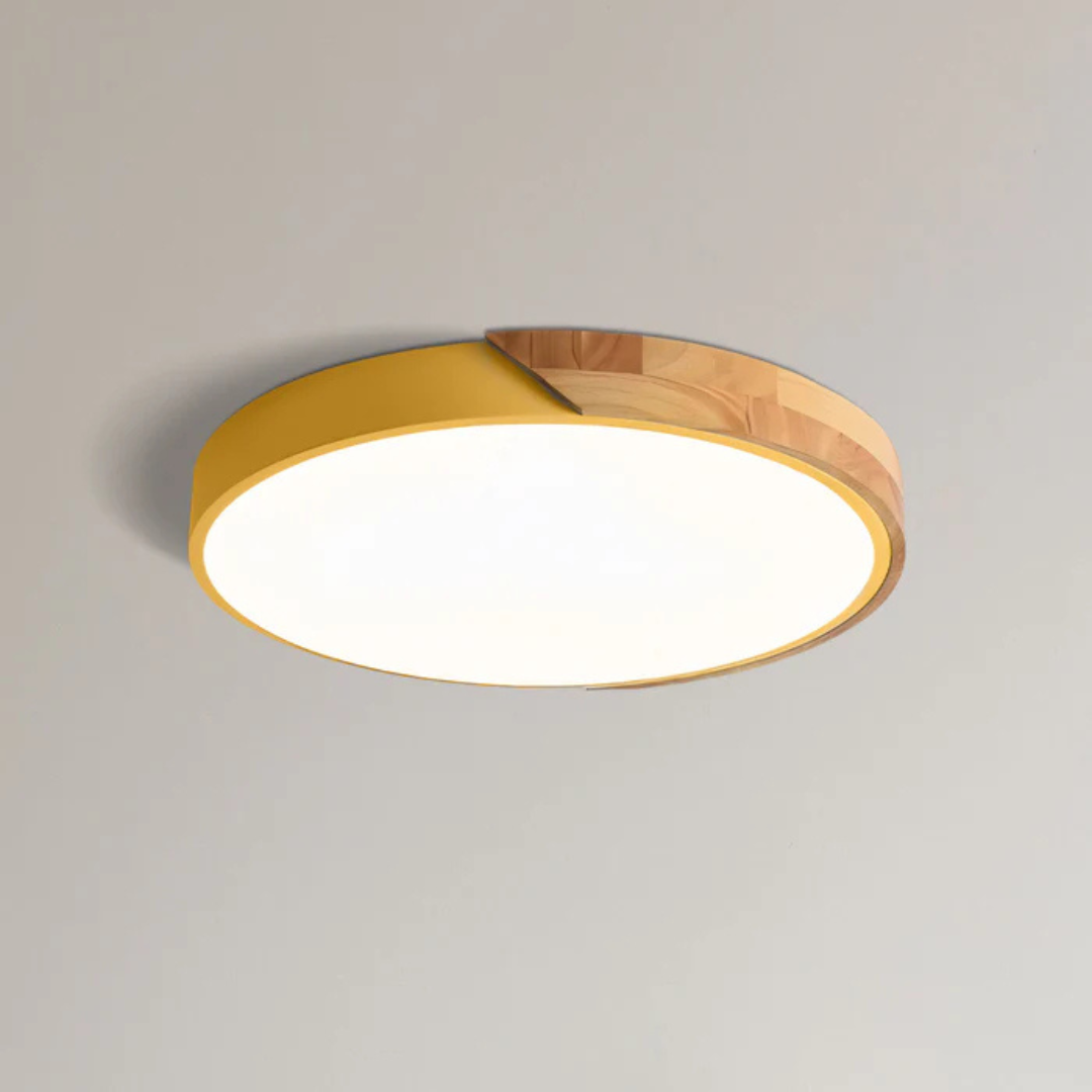 Plafonnier LED Design Scandinave - Bois Naturel et Acrylique