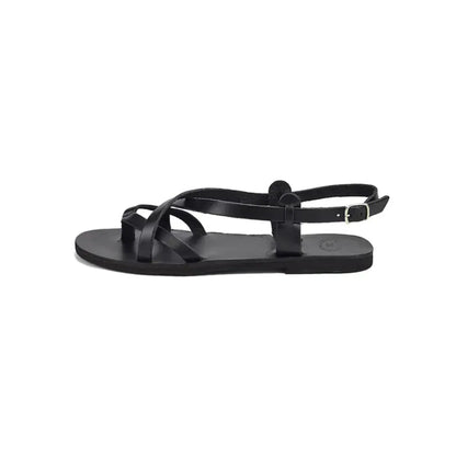 Sandales grecques femme en simili cuir – Lanières fines et style minimaliste - FLEZIO