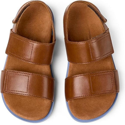 Sandales unisexes à deux brides en cuir de qualité, semelles en caoutchouc antidérapantes