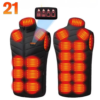 HEATLUX – Veste Auto-Chauffante Mixte à 21 Zones en Coton