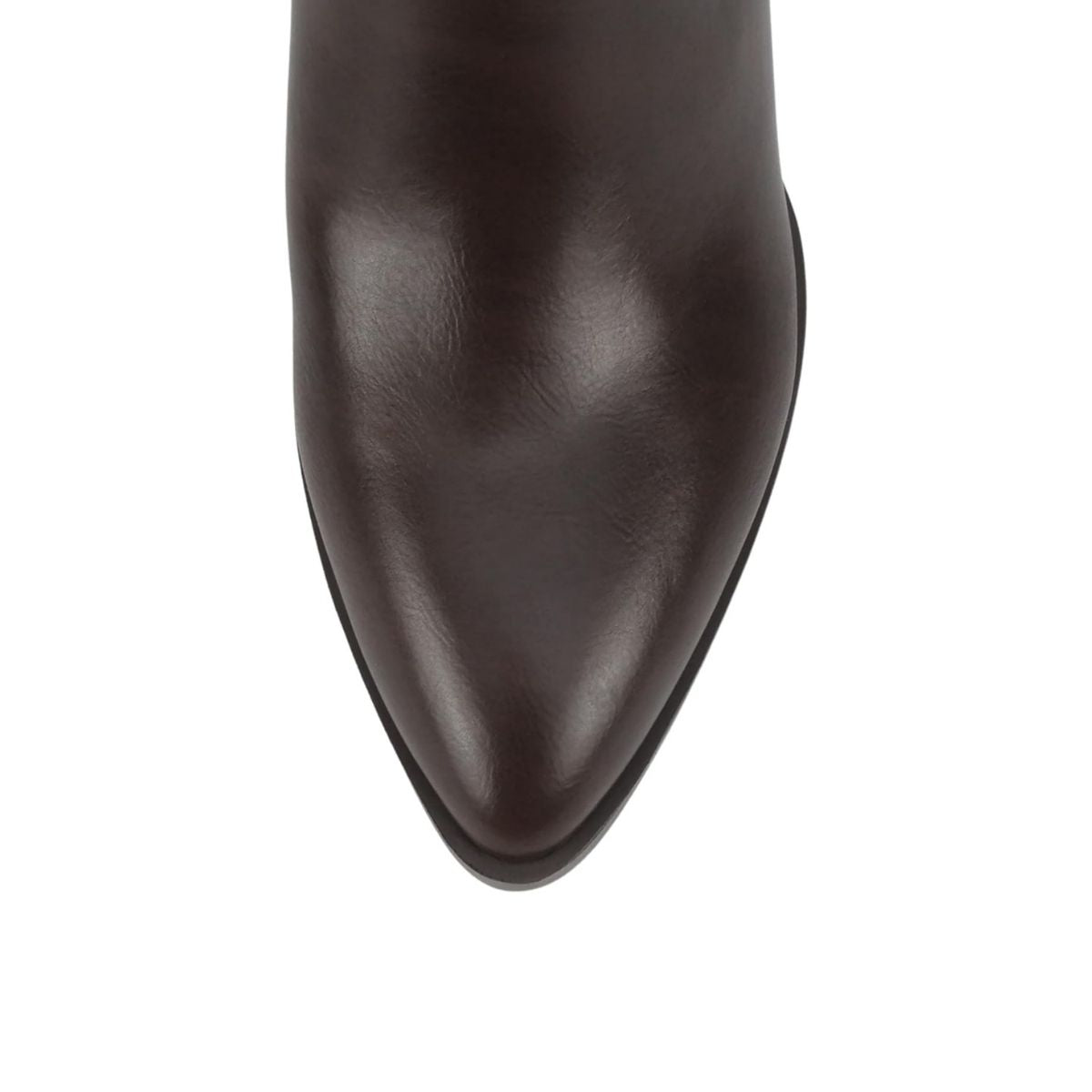 Bottines femme marron à talon moyen, bout pointu, bicolores, fermeture zippée latérale