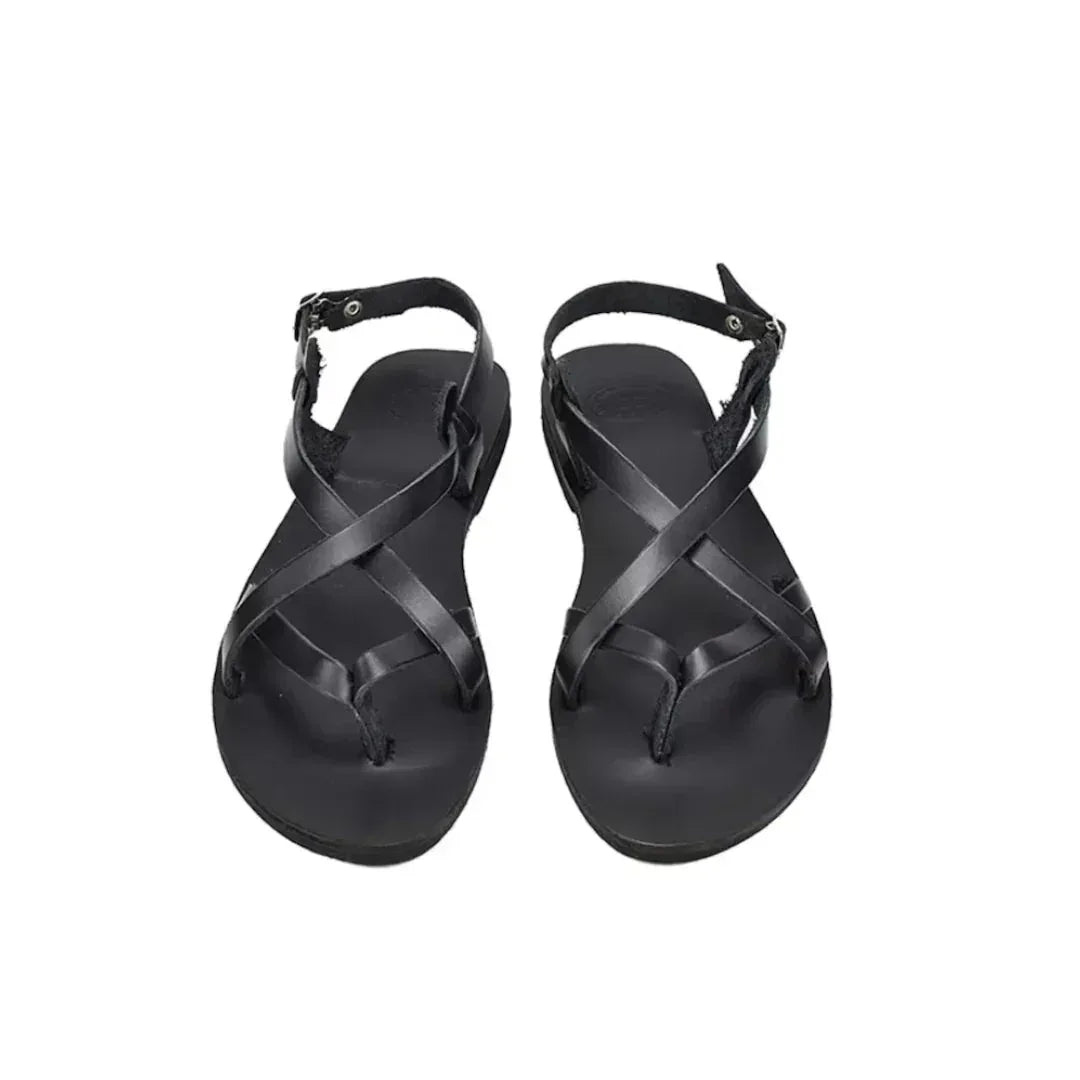 Sandales grecques femme en simili cuir – Lanières fines et style minimaliste - FLEZIO