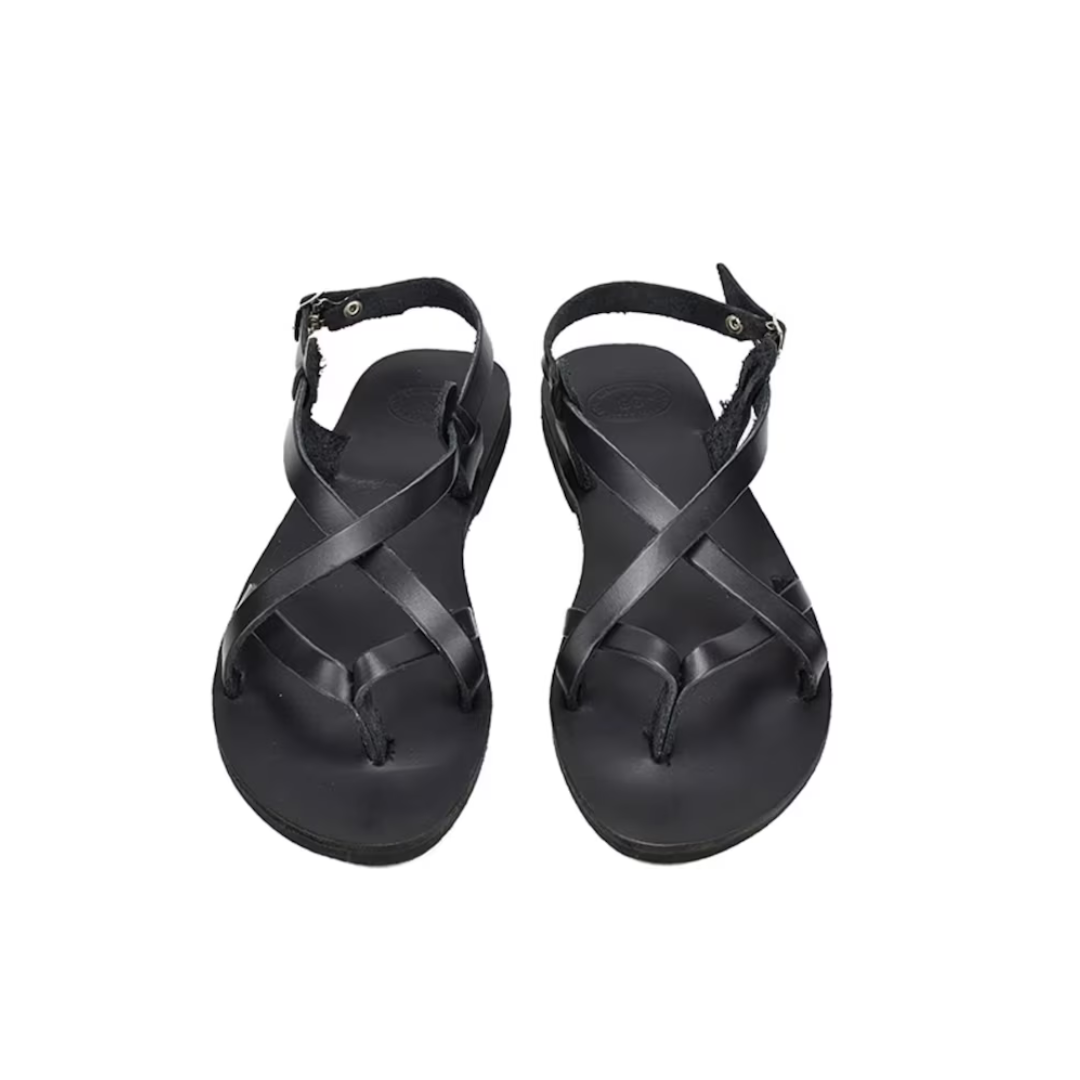 Sandales grecques en cuir véritable pour femme