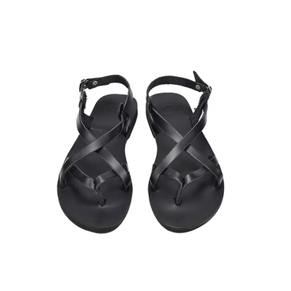 Sandales grecques en cuir véritable pour femme