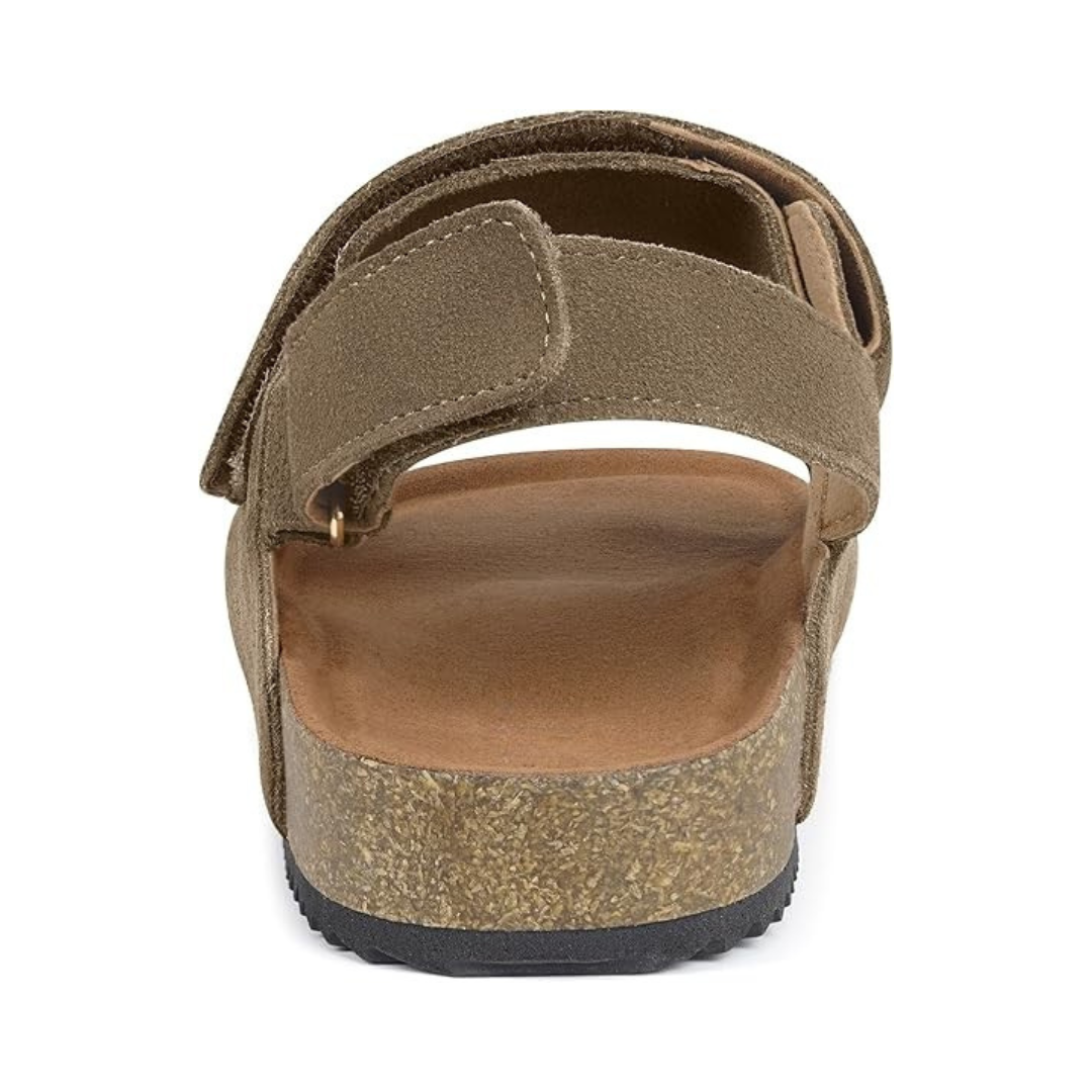 Sandales homme en cuir ouvert confort