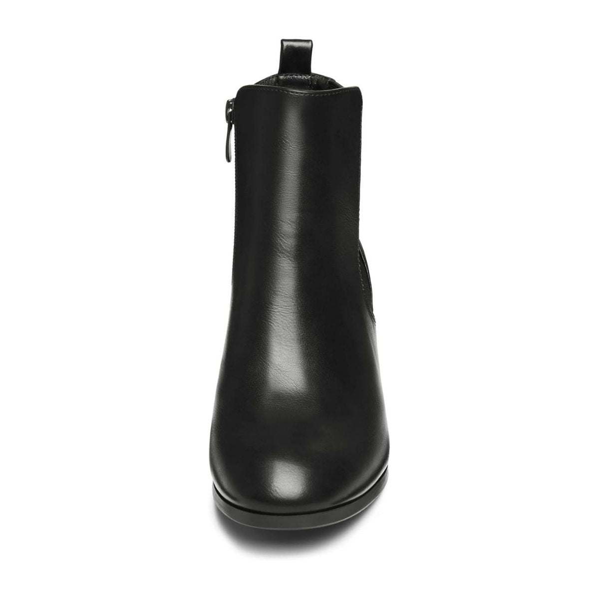 Bottines femme noires à talon bloc, élastiques latéraux, semelle antidérapante