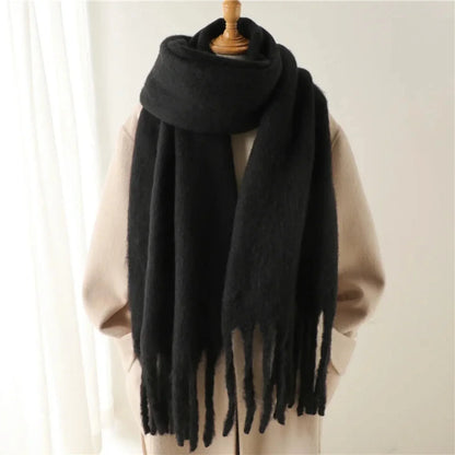 Écharpe Châle Femme 240cm avec Pompons