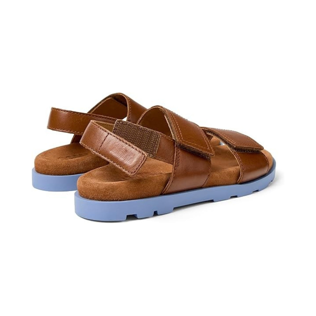 Sandales unisexes à deux brides en cuir de qualité, semelles en caoutchouc antidérapantes