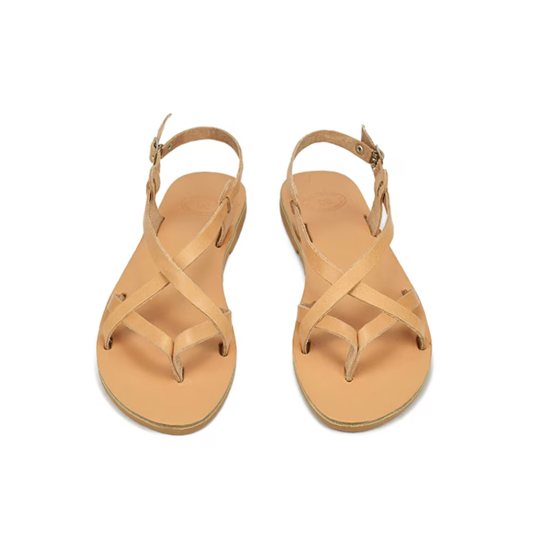 Sandales grecques en cuir véritable pour femme