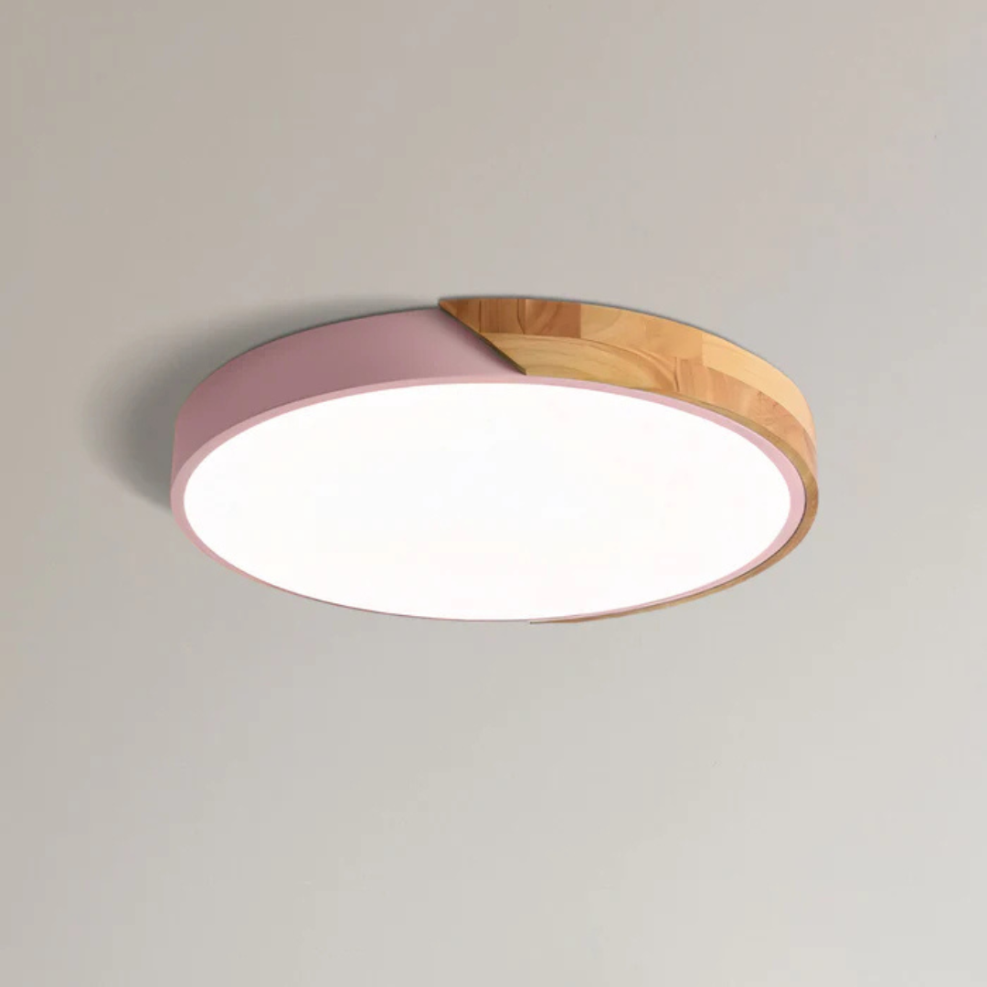 Plafonnier LED Design Scandinave - Bois Naturel et Acrylique