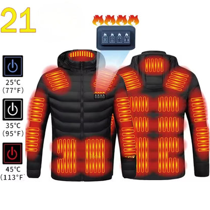 HEATLUX – Veste Auto-Chauffante Mixte à 21 Zones en Coton