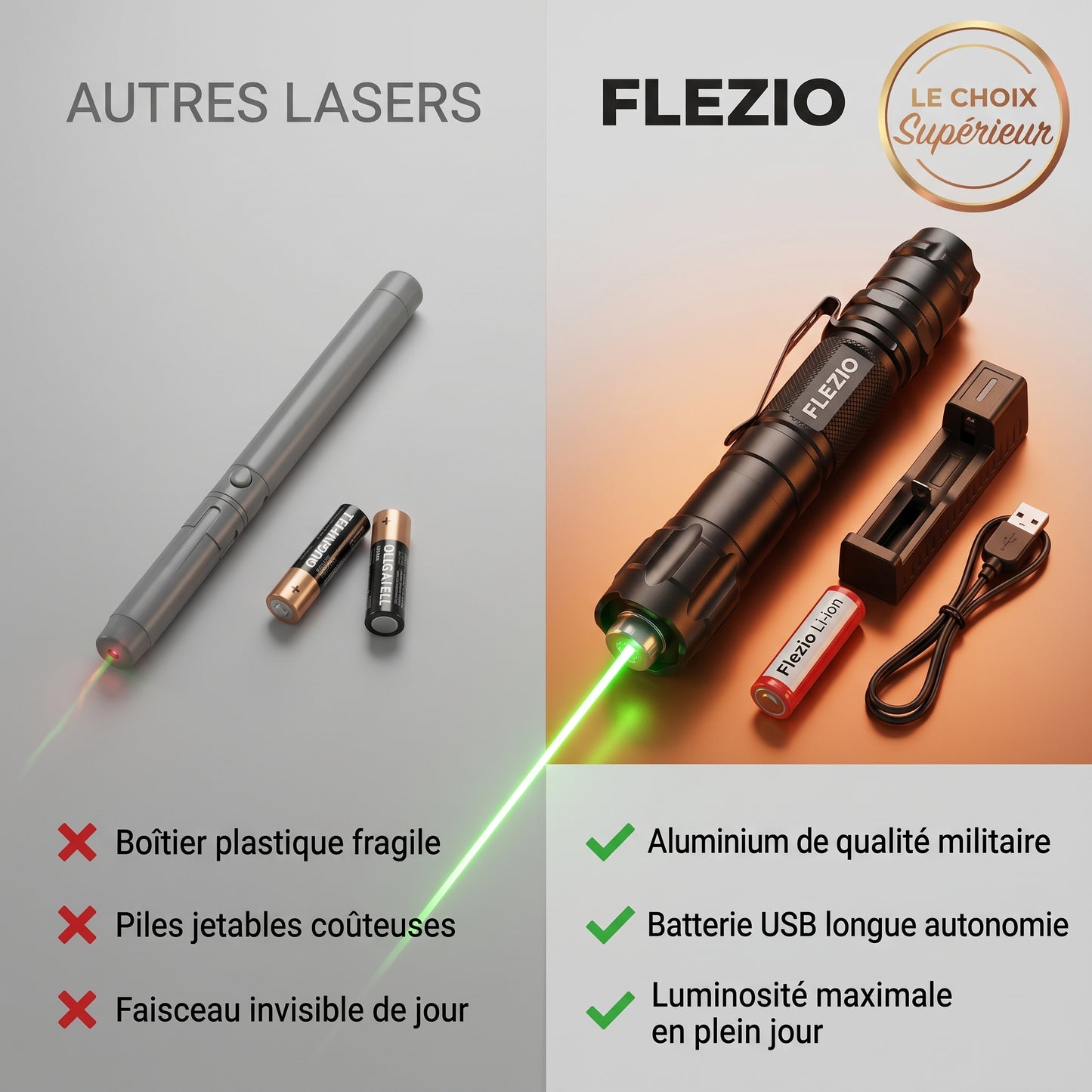 Viridon – Pointeur Laser Vert Haute Puissance
