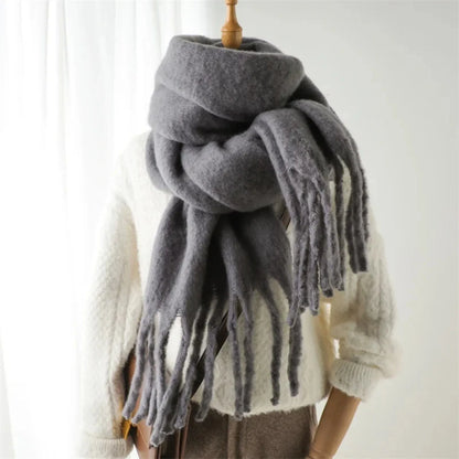 Écharpe Châle Femme 240cm avec Pompons