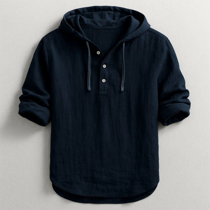 LinenBreeze - Chemise homme en coton lin légère manches longues