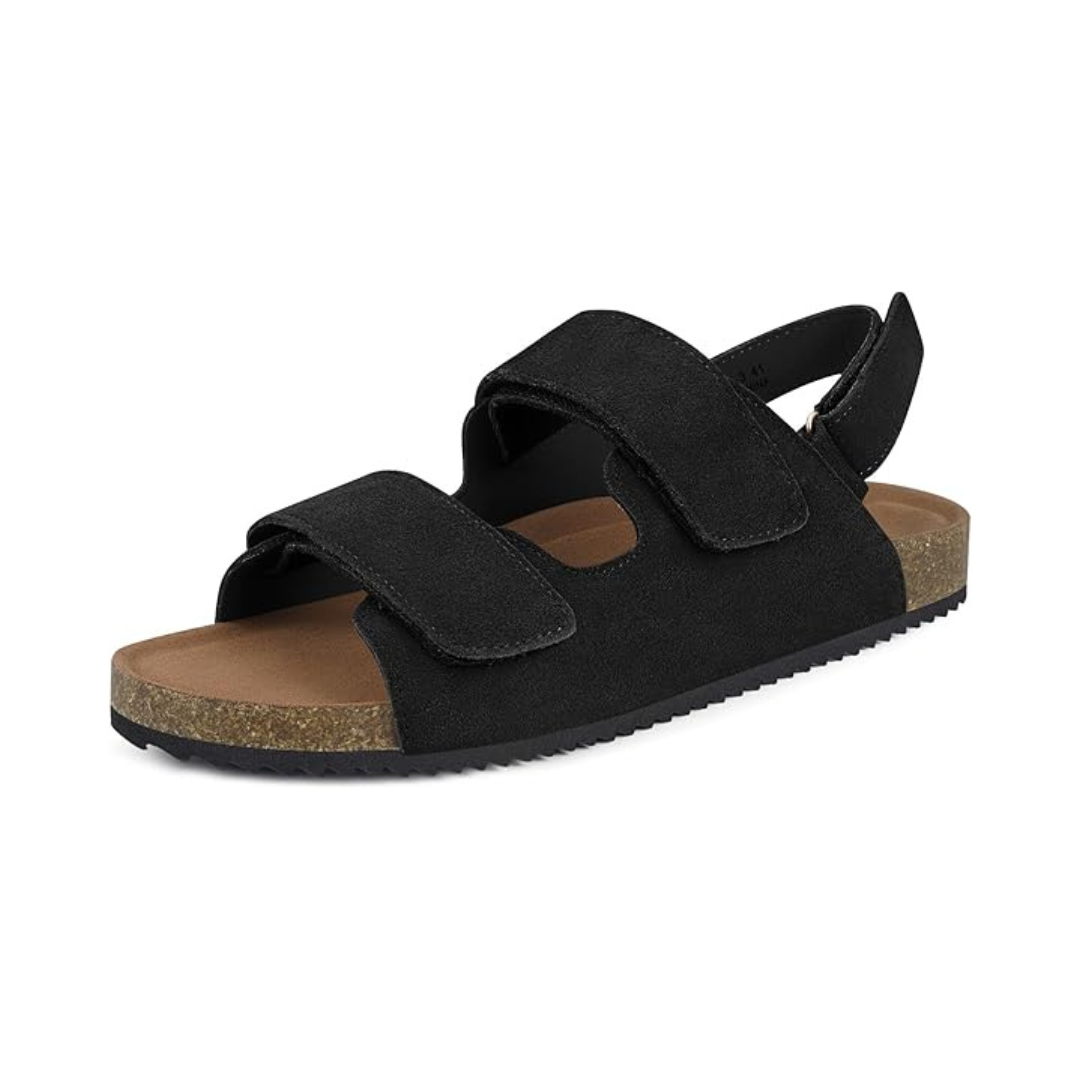 Sandales homme en cuir ouvert confort