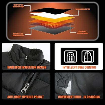 HEATLUX – Veste Auto-Chauffante Mixte à 21 Zones en Coton