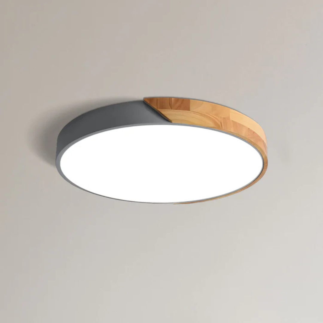 Plafonnier LED Design Scandinave - Bois Naturel et Acrylique
