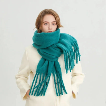 Écharpe Châle Femme 240cm avec Pompons