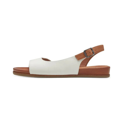 Sandales plates vegan pour femme – Design asymétrique et sangle élastique - FLEZIO