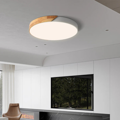 Plafonnier LED Design Scandinave - Bois Naturel et Acrylique