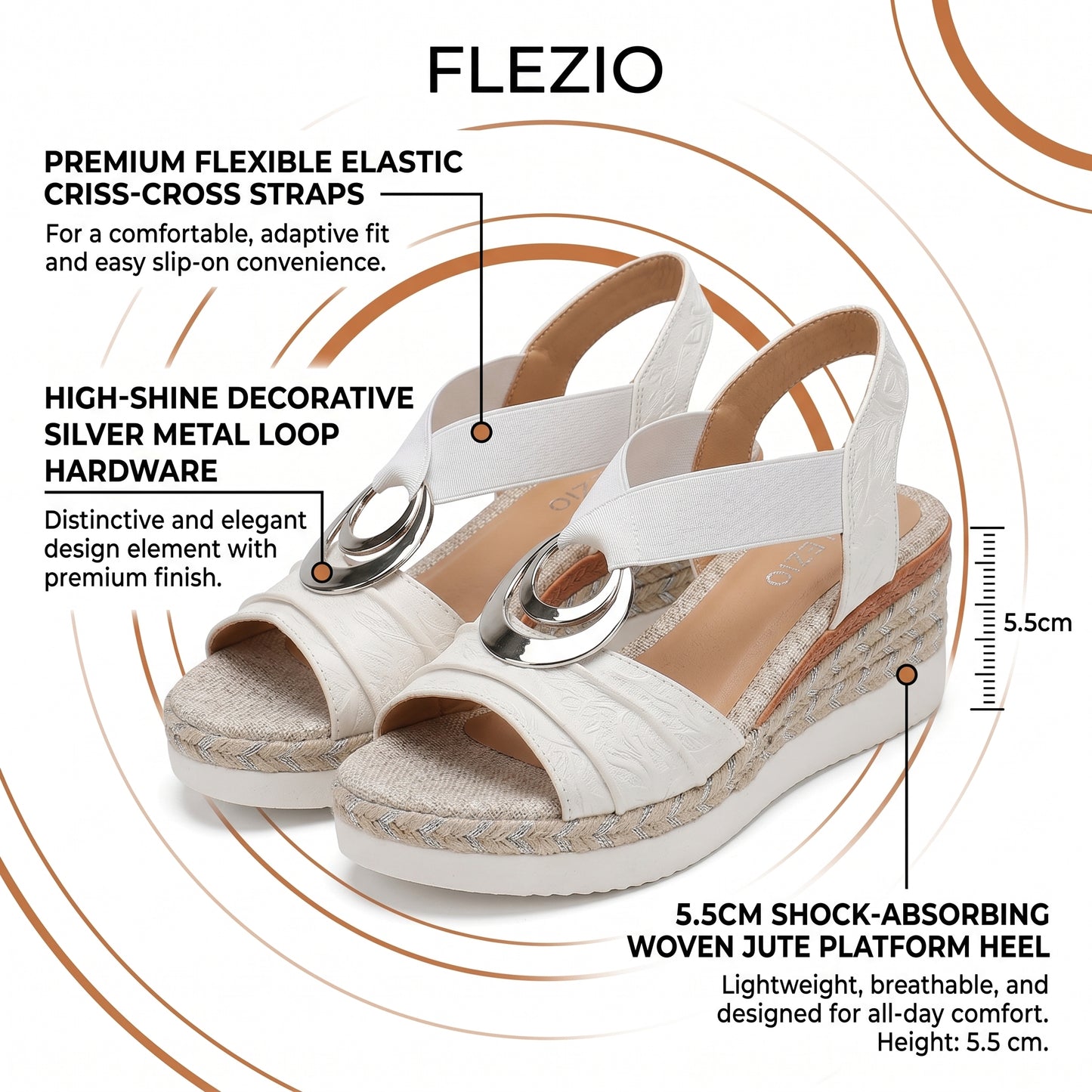 Sandales Compensées Femme Talon 5,5 cm