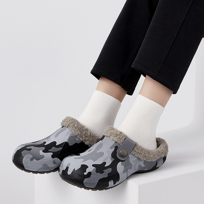 Sabots femme doublés en peluche, imperméables