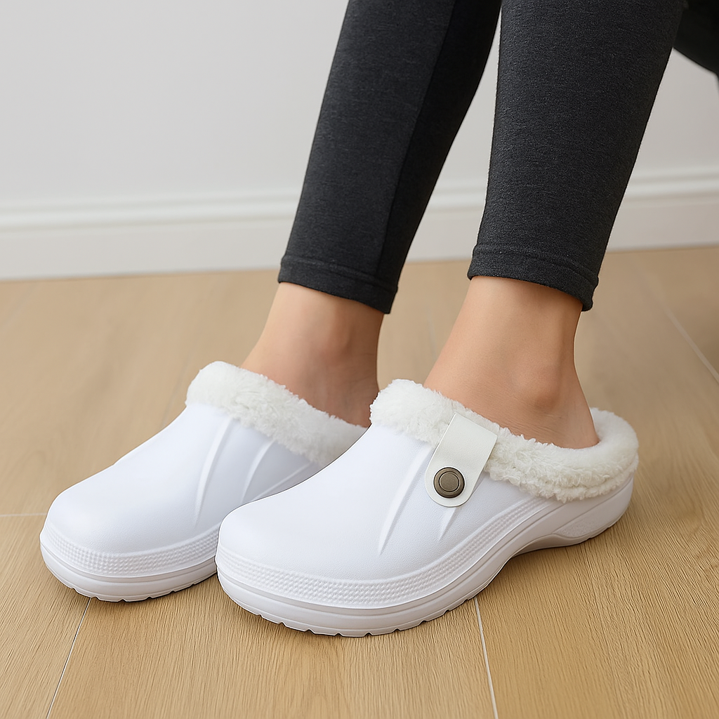 Sabots femme doublés en peluche, imperméables