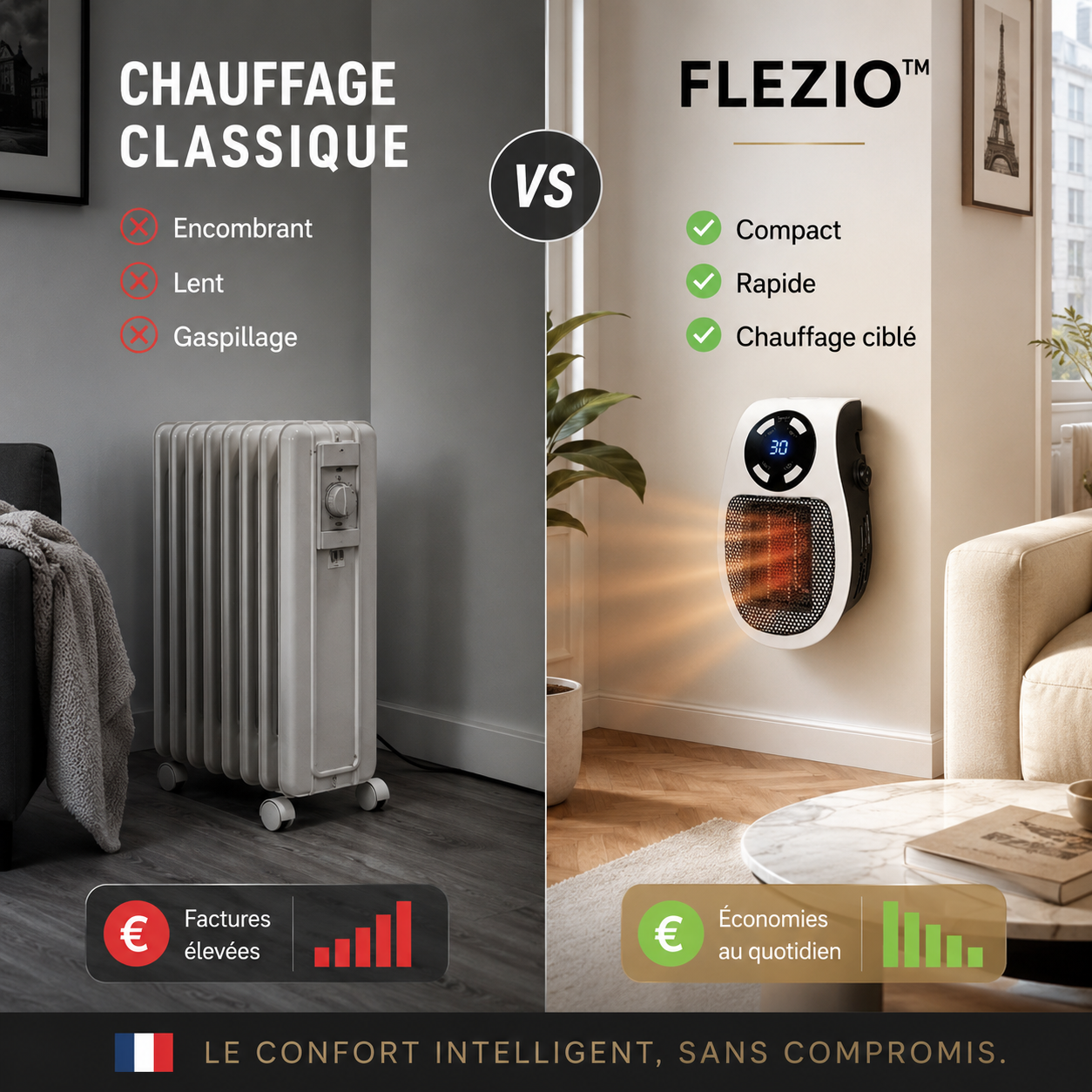 Calorix – Radiateur Électrique d'Appoint Portable