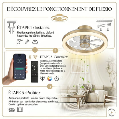 Aériva – Plafonnier Ventilateur LED
