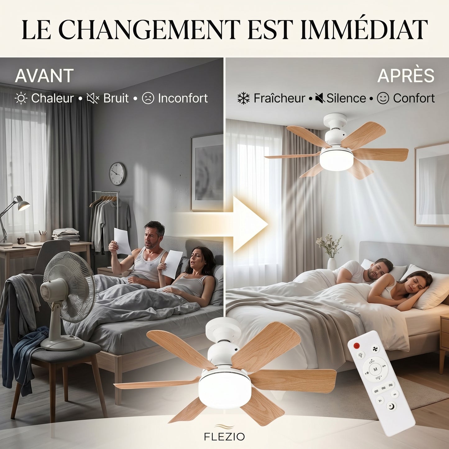 Zéphylia – Plafonnier Ventilateur Silencieux